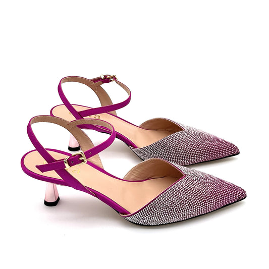 ETÉRA Slingback Raso Strass