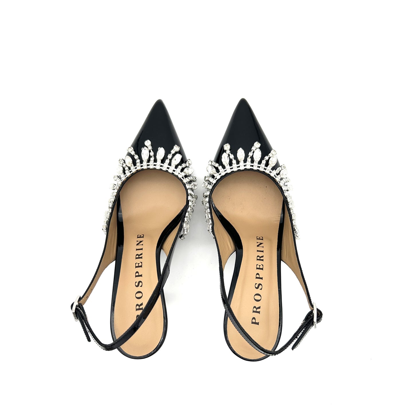 PROSPERINE Slingback Pelle Verniciata e Swarovski