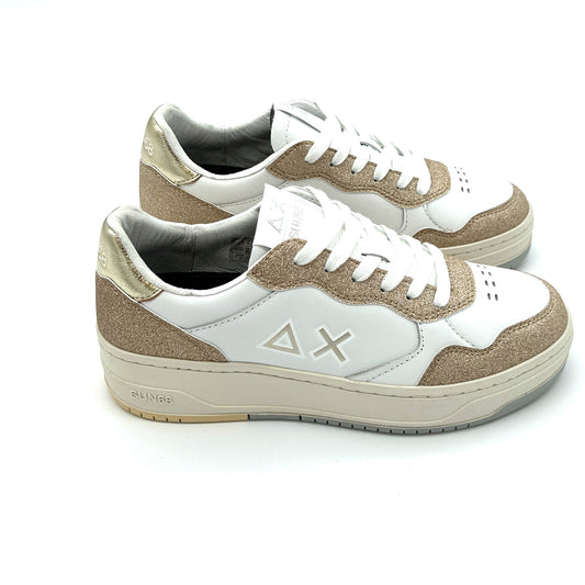 SUN68 Sneakers Pelle e Suede Glitter