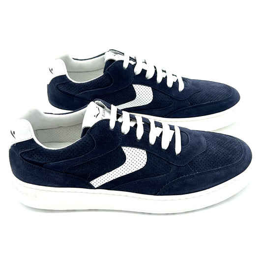 Voile Blanche Sneakers Suede Perforato e Pelle