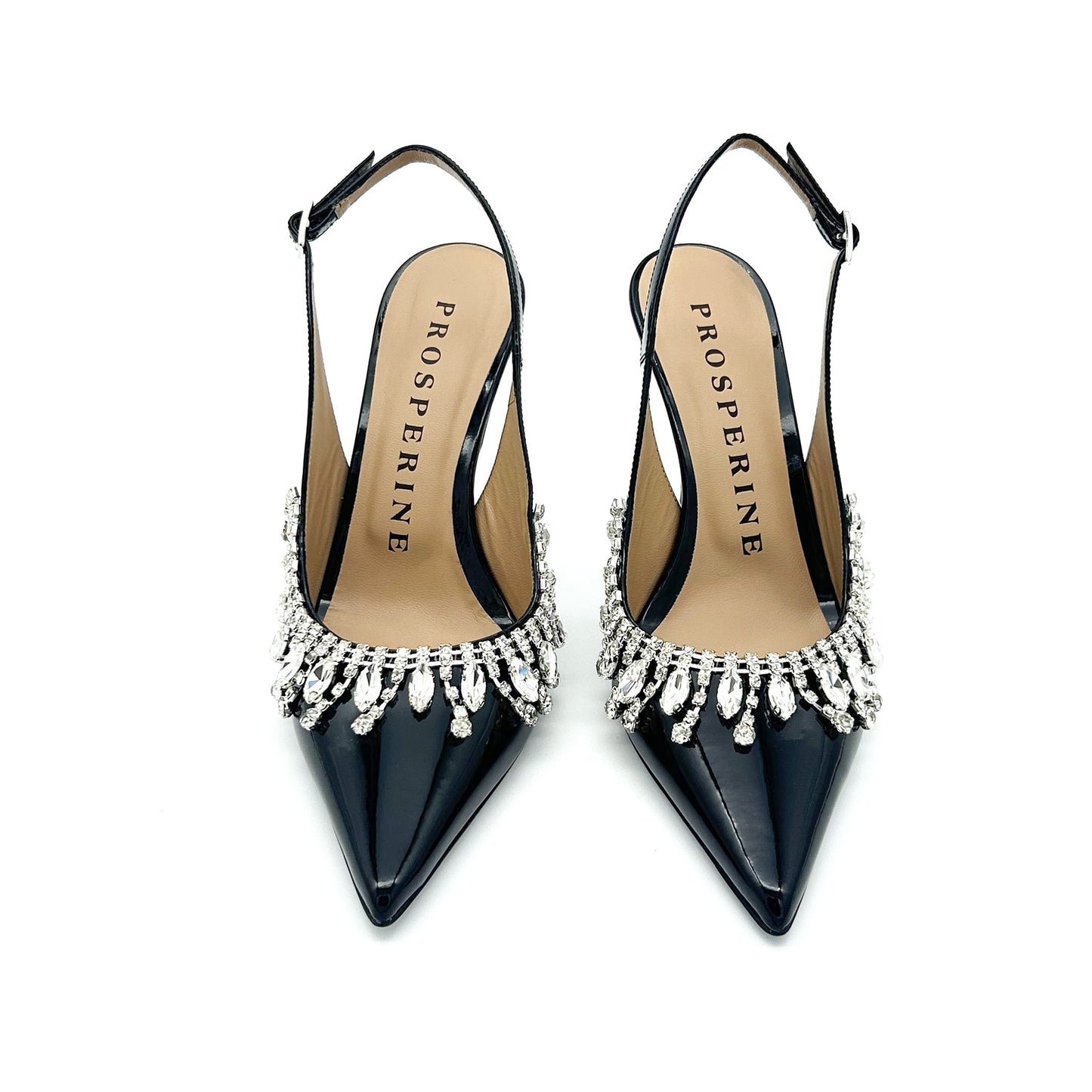 PROSPERINE Slingback Pelle Verniciata e Swarovski