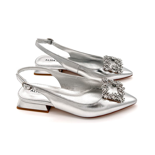 ALMA EN PENA Slingback Pelle Laminata