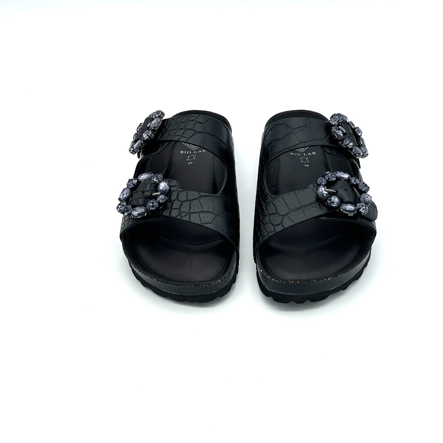 BIO.LAB Ciabatte Pelle Cocco Nero