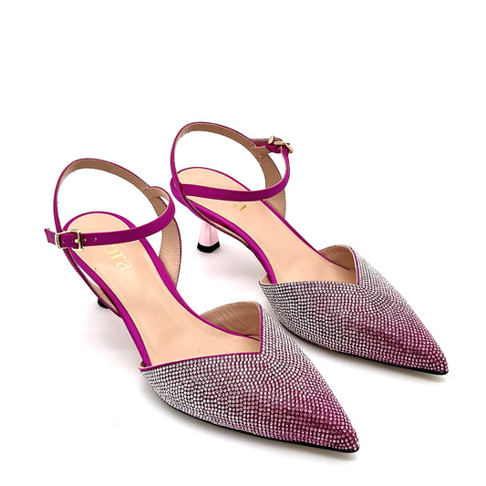ETÉRA Slingback Raso Strass