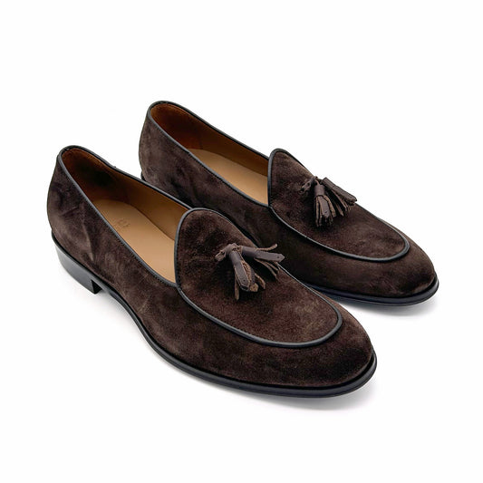 DOGE Mocassini Belgian Loafers Nappine Pelle Scamosciata