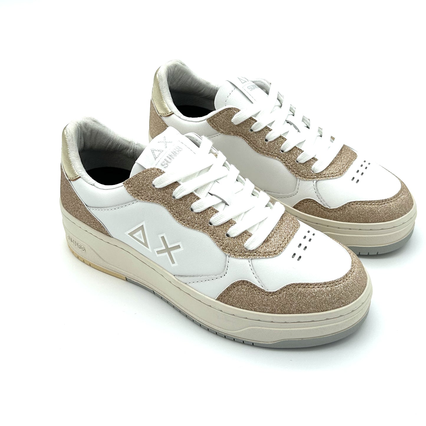 SUN68 Sneakers Pelle e Suede Glitter