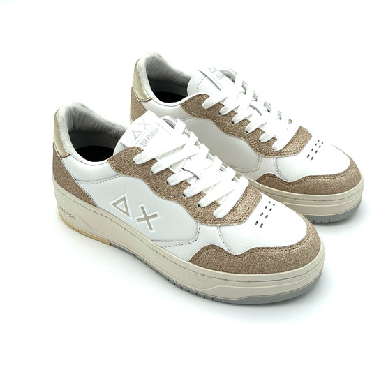 SUN68 Sneakers Pelle e Suede Glitter