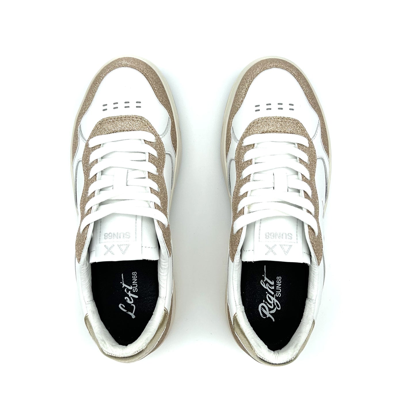 SUN68 Sneakers Pelle e Suede Glitter