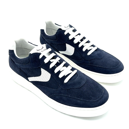 Voile Blanche Sneakers Suede Perforato e Pelle