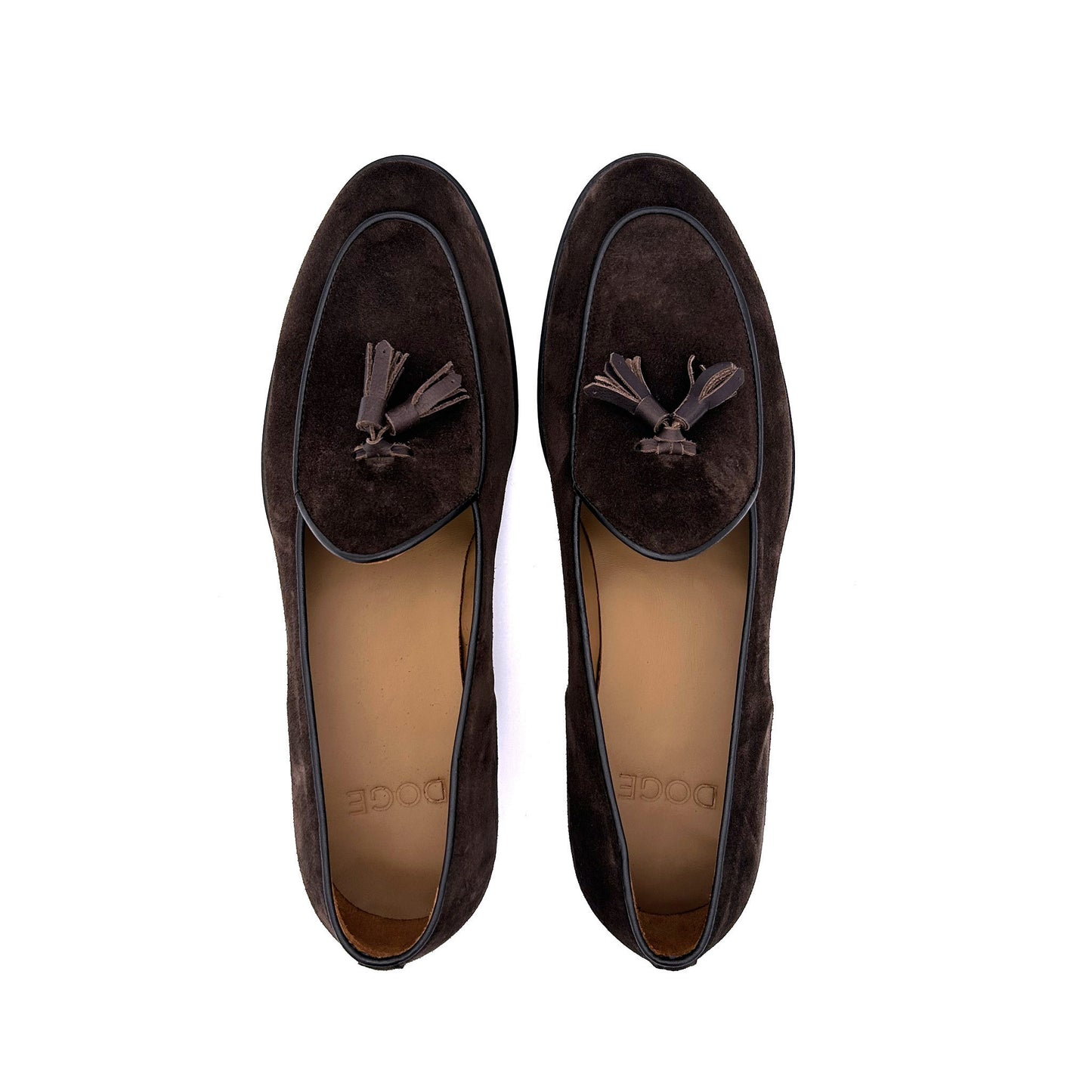 DOGE Mocassini Belgian Loafers Nappine Pelle Scamosciata