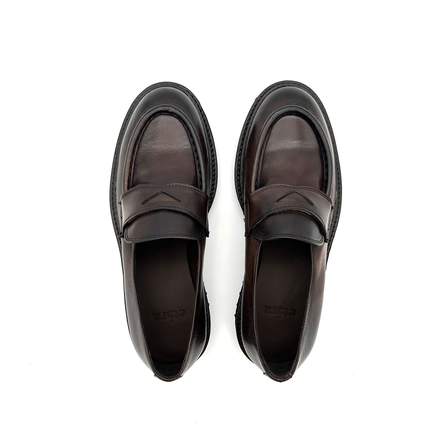 ETÈRA Mocassini Pelle Fondo Roccia