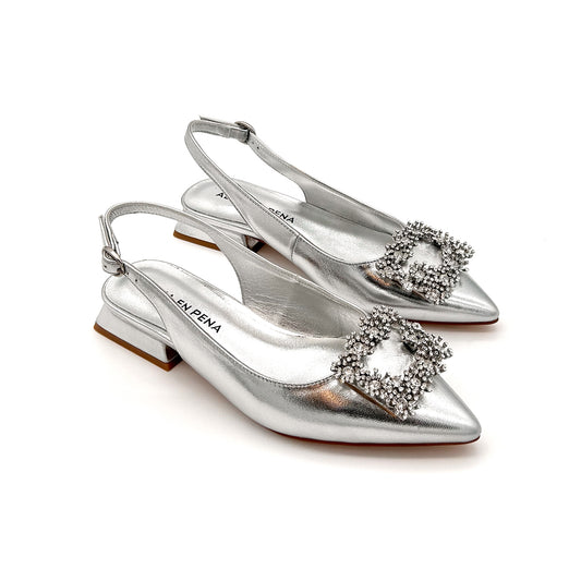 ALMA EN PENA Slingback Pelle Laminata